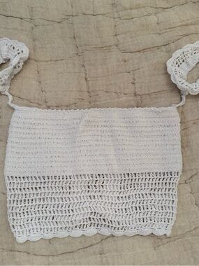 ANDI BAGUS White Crochet Swim Top